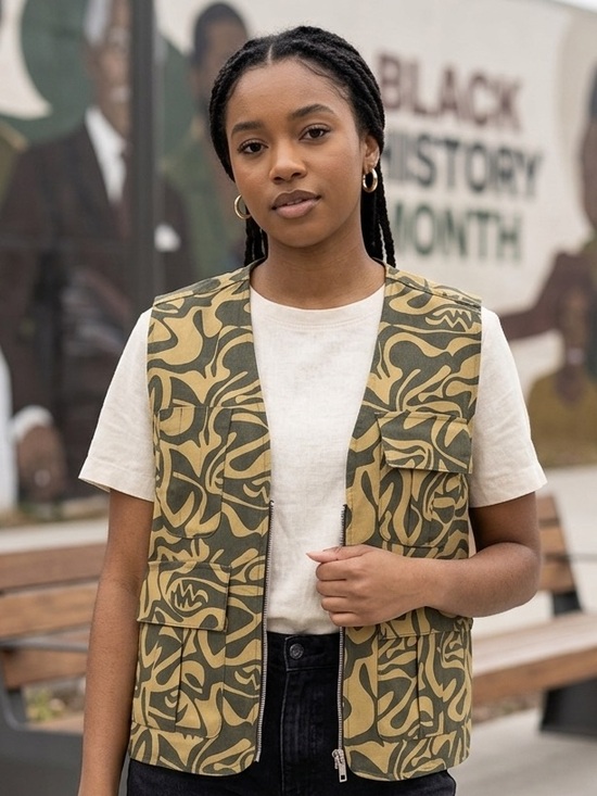 Target Jackets & Blazers - New with tags Black History Month Denim Zipper Vest Pockets Small large cotton